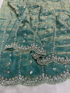 Beautiful Beads and sequins work Saree