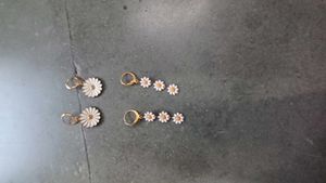 Daisy Drop Earrings + Free Purple Earings