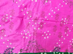 Pink &amp; Green Bandhani Dupatta
