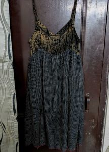 Patterned Sundress with laces in front