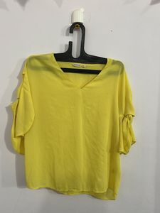 Yellow V-neck Top