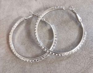 AD STONE HOOP EARRINGS