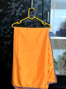 Haldi Function Yellow Saree With Blue Lace