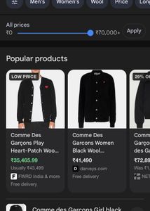 Comme des Garcons Unisex Cardigan