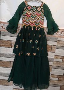 Girls Green Party Dress