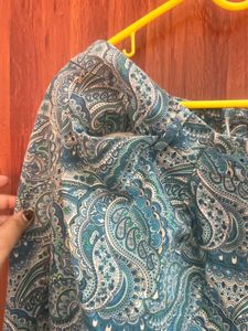 Blue T-shirt with Lace Detail