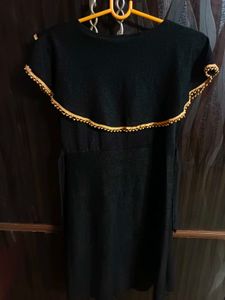 Black and Golden Ruffle Dress