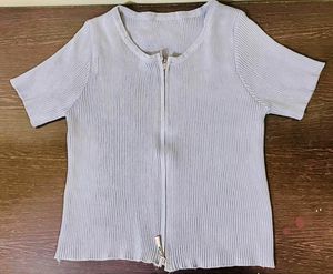 Women Gray Crop Top