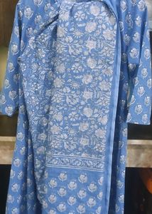 Elegant Blue 3 piece kurta set with dupatta 2.3m