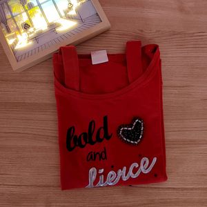 Red off shoulder full hand Top