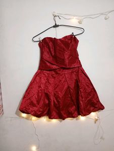 Dress. Cherry Red Colour Dress