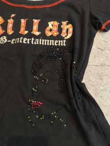 Black studded Y2k Fitted Top
