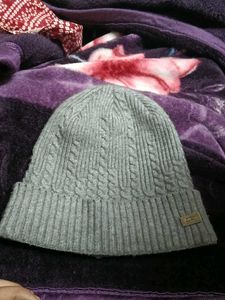 Gray Knit Beanie Hat