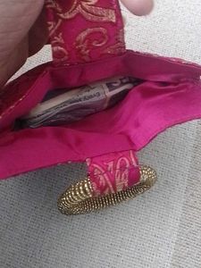 Brand New Pink Brocade Mini Bag