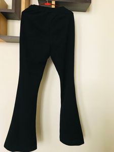 Fit And Flare Black High waist trousers from Shein