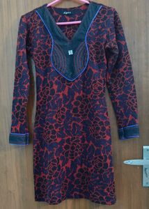 Woolen Red Kurta Set