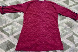 Embroidered Magenta Tunic