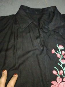 Black Floral Embroidered Dress