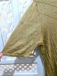 Moss Crinkle Knit Top (A)