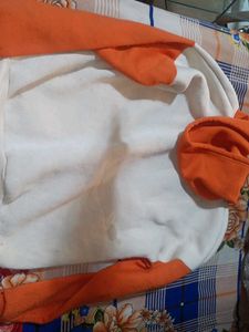 Hoodie Dinosaur Orange And White