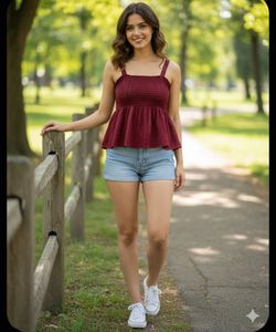 Maroon Sleeveless Top
