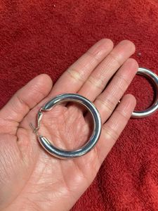 Silver Chunky Hoop Earrings