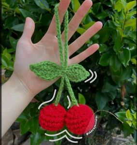 Crochet Cherry Keychain 🍒