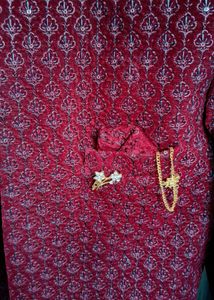Maroon Sherwani 3 Peice Set