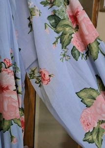 Floral Blue Midi Dress