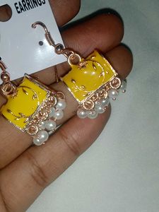 Enamel Jhumka Earrings