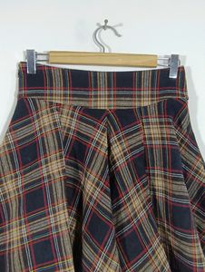 Multicolor Checks Mini Circular Skirt (Women)