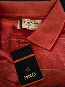 Men&#39;s Striped Polo Shirt - Salmon