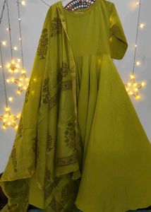 Flared Anarkali Dress With Duppatta