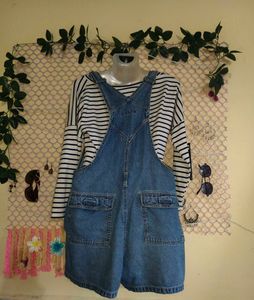Denim Dungaree + Free Top fixed Price
