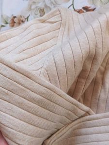 Beige Wrap Sweater