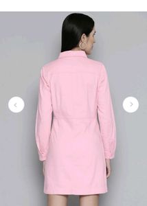Levi&#39;s Pink Denim Shirt Dress
