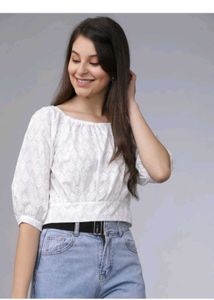 Off shoulder White Crop Top