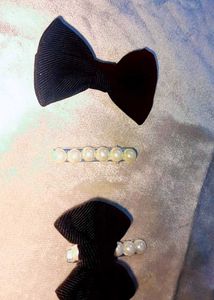 Korean Denim Bow Clips