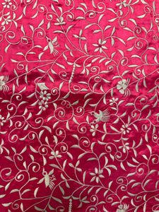 Pink Embroidered Saree With Blouse And Petticoat