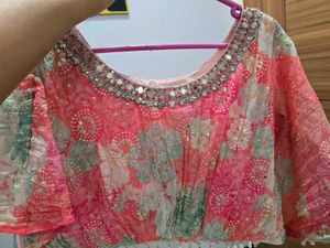 Designer Mirror Work Crop Top