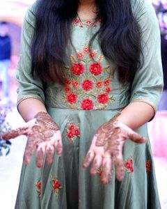 Wedding Wear Green Long Gown 💚