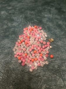 Craft Beads: Pink, Orange, &amp; Clear