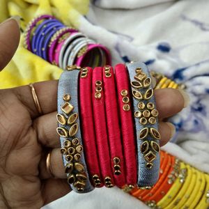 3 Set Combo Handcrafted Silk Thread Bangles