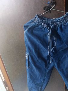 Blue Denim Cargo Pants