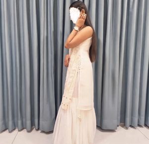 White Embroidered Sharara set