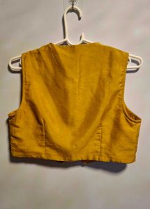 Indya Mustard Embroidered Waistcoat