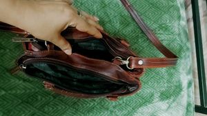 Vintage Leder Land Striped Leather Bag
