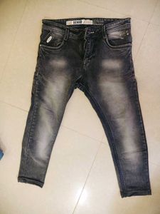 Gray Wash Denim Jeans