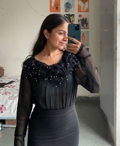 Elegant Black Sheer Top