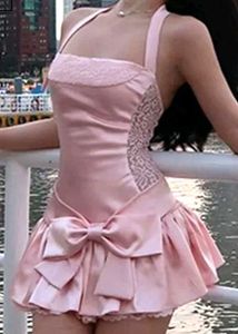 HALTER NECK CUT OUT RUCHED ALINE MINI DRESS